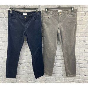 Loft Curvy Skinny Cords Corduroy Size 30/10 Ankle   2 pairs Gray Blue Mid Rise